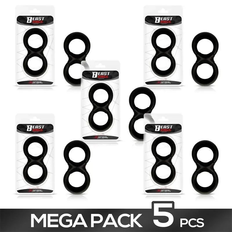 Pack de 5 Anillo para el Pene y Testículos Silicona Líquida 25 mm – Packs