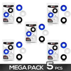 Pack 5 16mm Round Set of 3 Cock Rings 3 Col