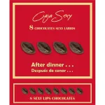 Caja Roja Sexy Forma de Labios Chocolate Negro 8 unidades