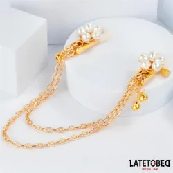 Pinzas para Pezones con Cadena y Flor de Perlas