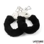 Esposas de Metal Furry con Pelo Negro