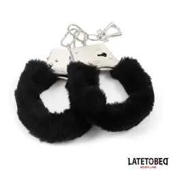 Esposas de Metal Furry con Pelo Negro