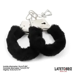 Esposas de Metal Furry con Pelo Negro