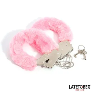 Esposas de Metal Furry con Pelo Rosa