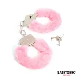 Esposas de Metal Furry con Pelo Rosa