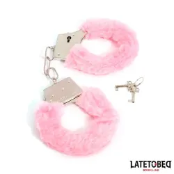 Esposas de Metal Furry con Pelo Rosa