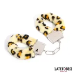 Esposas de Metal Furry con Pelo Animal Print Leopardo