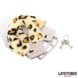 Esposas de Metal Furry con Pelo Animal Print Leopardo