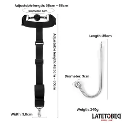 Ataduras con Mordaza, Esposas y Gancho Anal