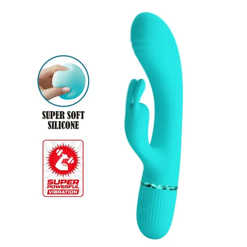 Scocco Vibrador con Rabbit Turquesa – Vibradores
