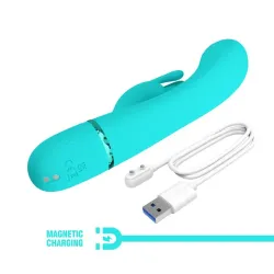 Scocco Vibrador con Rabbit Turquesa
