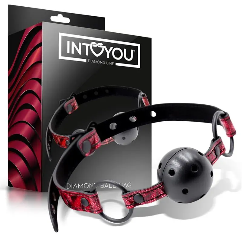 Mordaza de Bola Transpirable Diamond Cuero Vegano – BDSM/Accesorios