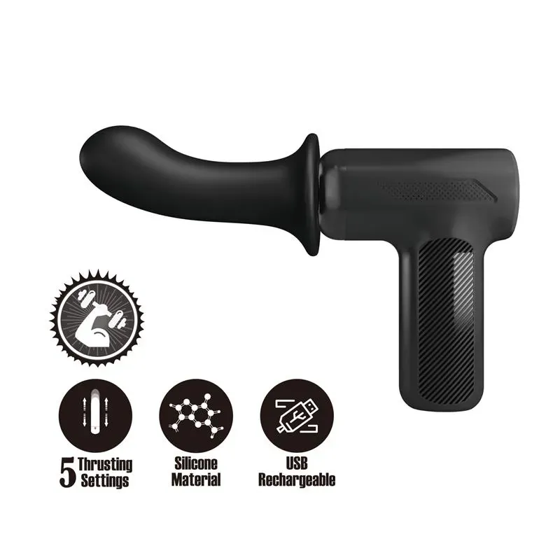 Dj Doctor Pistola de Masaje Dildo Función Empuje Negro – Masajeadores