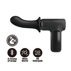 Dj Doctor Pistola de Masaje Dildo Función Empuje Negro