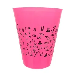 Vaso Plástico Diseño Penes Fuscia 500ml
