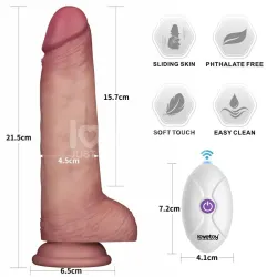 Dildo con Vibración Piel Deslizante Silicona Dual Layer 8.5