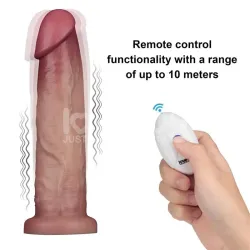 Dildo con Vibración Piel Deslizante Silicona Dual Layer 9