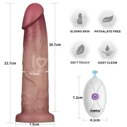 Dildo con Vibración Piel Deslizante Silicona Dual Layer 9