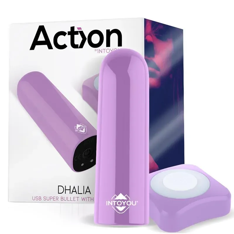 Dhalia Súper Bala Vibradora Control Remoto Alta Potencia USB Púpura – Balas Vibradoras