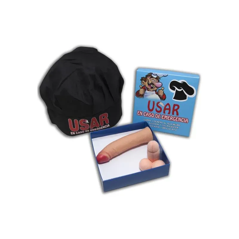Set Caja Gorro Cocinero, Broche y Estimulador – Complementos/Artículos Divertidos