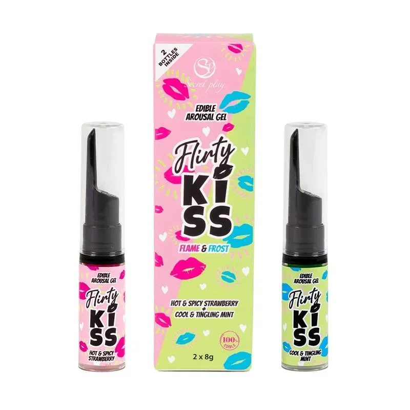 Flirty Kiss Geles para Sexo Oral Fresa y Menta 2x8gr – Productos Veganos