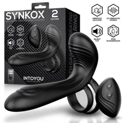 Synkox Girth Gainer con Doble Anillo para el Pene con Vibración