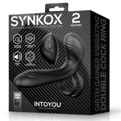 Synkox Girth Gainer con Doble Anillo para el Pene con Vibración