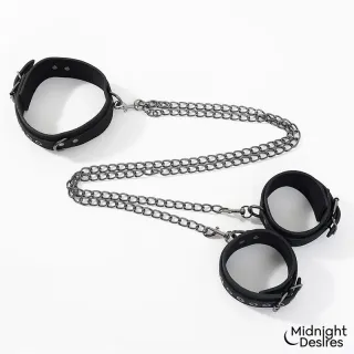 Collar con Esposas para Tobillos con Cadena
