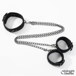 Collar con Esposas para Tobillos con Cadena