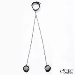 Collar con Esposas para Tobillos con Cadena