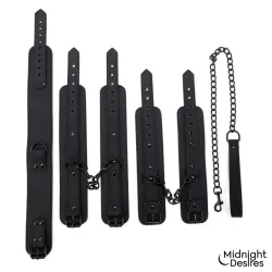 Set de Restricciones con Esposas y Collar con Correa