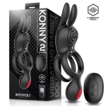 Konny Anillo Vibrador Doble con Conejito y Control Remoto