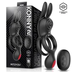 Konny Anillo Vibrador Doble con Conejito y Control Remoto