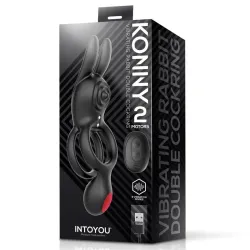 Konny Anillo Vibrador Doble con Conejito y Control Remoto