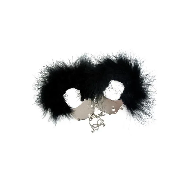 Esposas Metal y Plumas Negro – Esposas y Antifaces