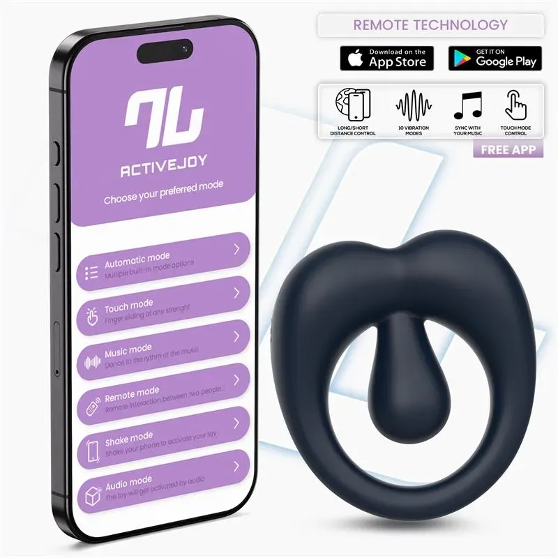 Kenny Anillo Vibrador con Estimulador de Clítoris y APP Azul Oscuro – Anillos Pene