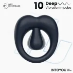 Kenny Anillo Vibrador con Estimulador de Clítoris y APP Azul Oscuro