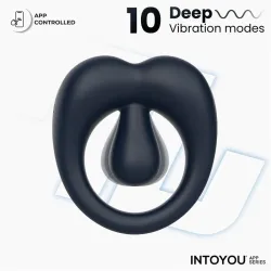 Kenny Anillo Vibrador con Estimulador de Clítoris y APP Azul Oscuro