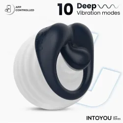 Kenny Anillo Vibrador con Estimulador de Clítoris y APP Azul Oscuro