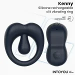 Kenny Anillo Vibrador con Estimulador de Clítoris y APP Azul Oscuro
