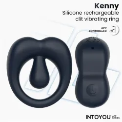 Kenny Anillo Vibrador con Estimulador de Clítoris y APP Azul Oscuro