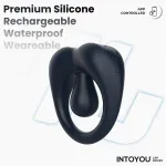 Kenny Anillo Vibrador con Estimulador de Clítoris y APP Azul Oscuro