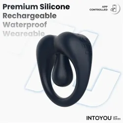 Kenny Anillo Vibrador con Estimulador de Clítoris y APP Azul Oscuro