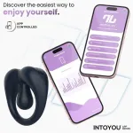Kenny Anillo Vibrador con Estimulador de Clítoris y APP Azul Oscuro