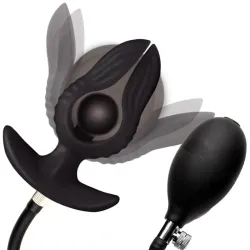 Dark Pearl Plug Anal con Inflado y Vibración con Control Remoto