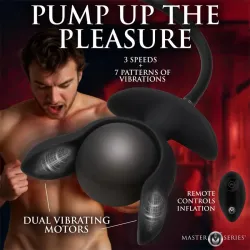 Dark Pearl Plug Anal con Inflado y Vibración con Control Remoto