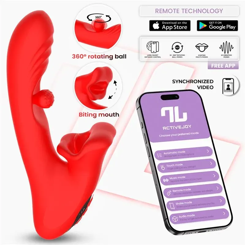 Franky Vibrador con Biting y Bola Rotativa con APP – Con APP