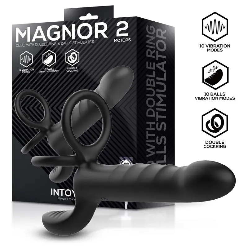 Magnor Dildo con Anillo Doble y Estimulador de Testículos – Vibradores