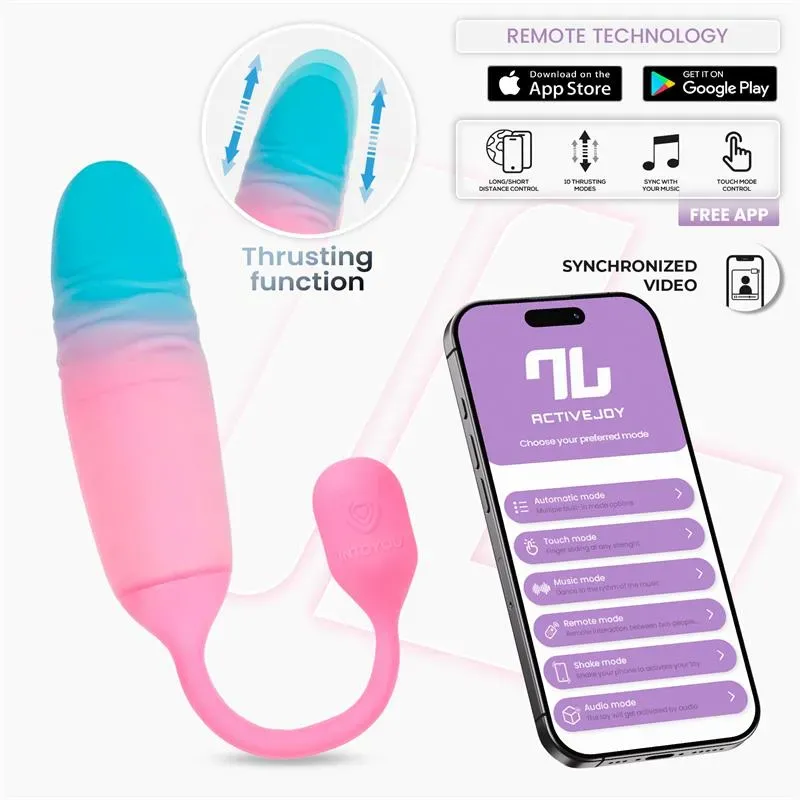 NexEgg Motion Huevo Vibrador con Thrusting App Rosa/Turquesa – Huevos Vibradores