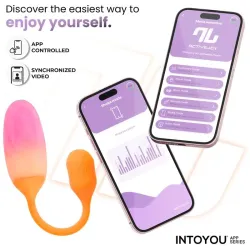 NexEgg Huevo Vibrador Silicona Doble Capa App Naranja/Rosa